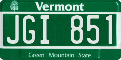 VT license plate JGI851