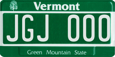 VT license plate JGJ000