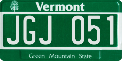 VT license plate JGJ051