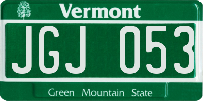 VT license plate JGJ053