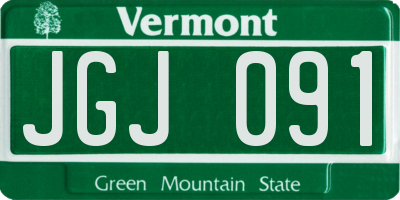 VT license plate JGJ091