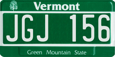VT license plate JGJ156