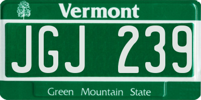 VT license plate JGJ239