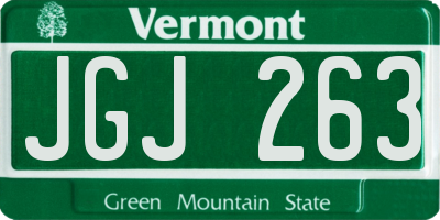 VT license plate JGJ263