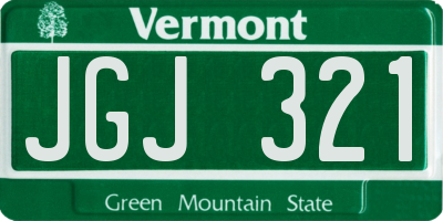 VT license plate JGJ321