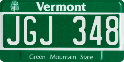 VT license plate JGJ348