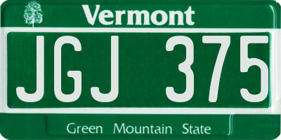 VT license plate JGJ375