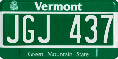 VT license plate JGJ437