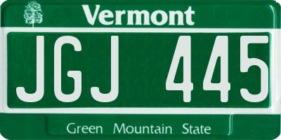 VT license plate JGJ445