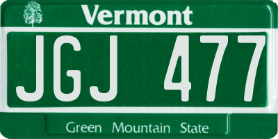 VT license plate JGJ477