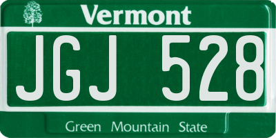 VT license plate JGJ528
