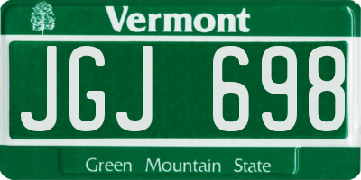 VT license plate JGJ698