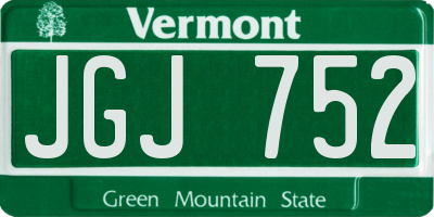 VT license plate JGJ752