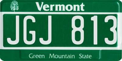 VT license plate JGJ813