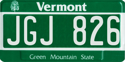 VT license plate JGJ826