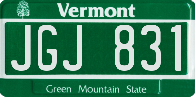 VT license plate JGJ831