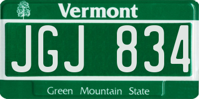 VT license plate JGJ834