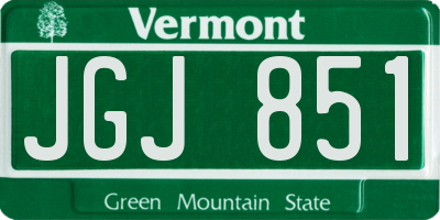 VT license plate JGJ851