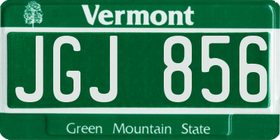VT license plate JGJ856