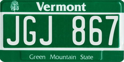VT license plate JGJ867