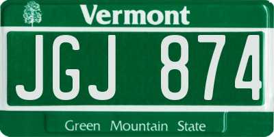 VT license plate JGJ874