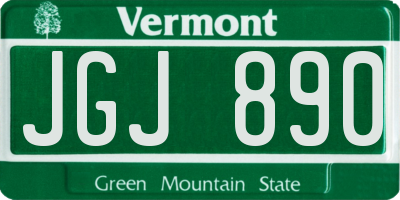 VT license plate JGJ890