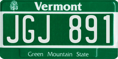 VT license plate JGJ891