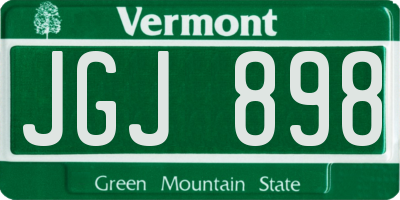 VT license plate JGJ898