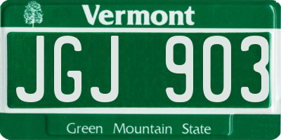 VT license plate JGJ903