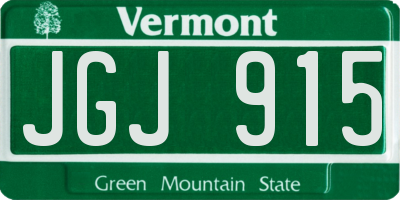 VT license plate JGJ915