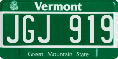 VT license plate JGJ919