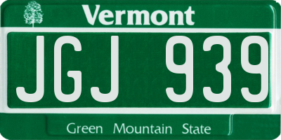VT license plate JGJ939