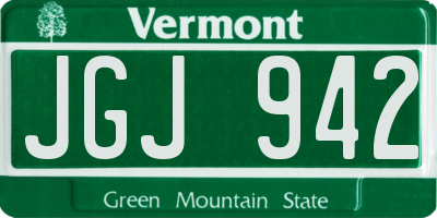 VT license plate JGJ942