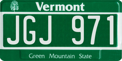 VT license plate JGJ971