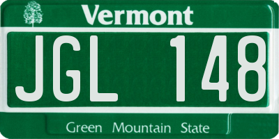 VT license plate JGL148