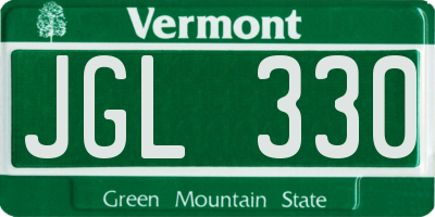 VT license plate JGL330