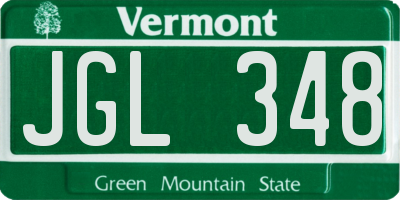 VT license plate JGL348