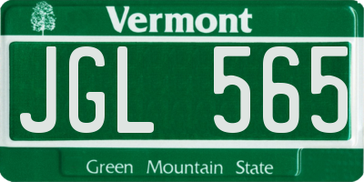 VT license plate JGL565