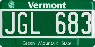 VT license plate JGL683