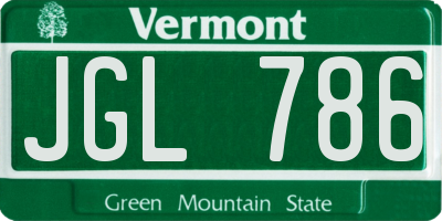 VT license plate JGL786