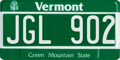 VT license plate JGL902