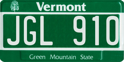 VT license plate JGL910