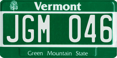VT license plate JGM046