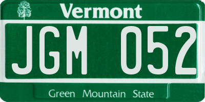 VT license plate JGM052