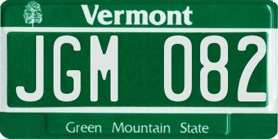 VT license plate JGM082