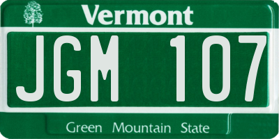VT license plate JGM107