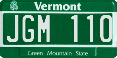 VT license plate JGM110
