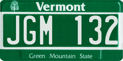 VT license plate JGM132