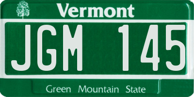 VT license plate JGM145