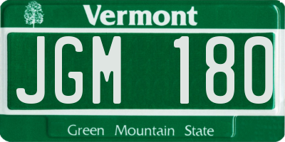 VT license plate JGM180
